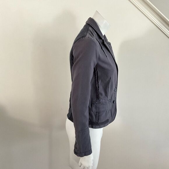 Anthropologie Hei Hei Navy Delaine Blazer Distressed Long Sleeve 4 - Picture 9 of 11